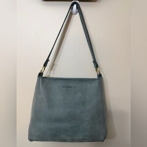 Portland Leather Slate-Blue Minimal Leather Shoulder Bag